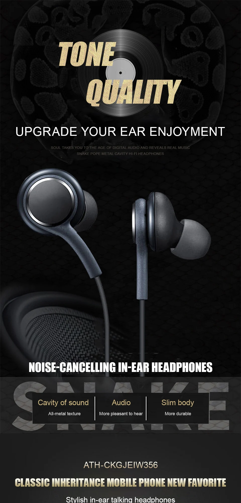 Audiophile Headphone Wired - Earphone Kabel Tipe-C 3,5 mm, Headset