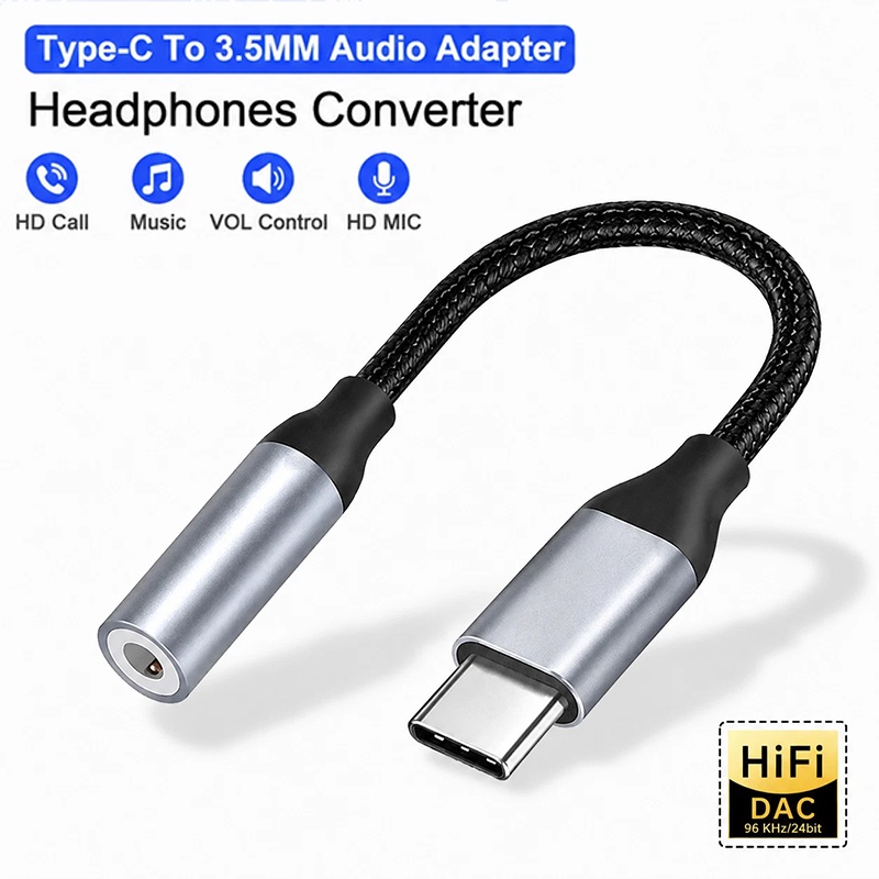 Audiophile Headphone Wired - Adaptor Jack Headphone USB C, Ukuran