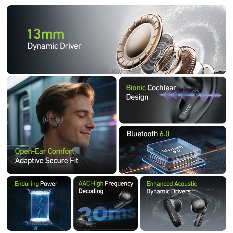 Headset TWS Gaming HTC NE94 de - Wireless Earbuds Tws ulasan dan harga