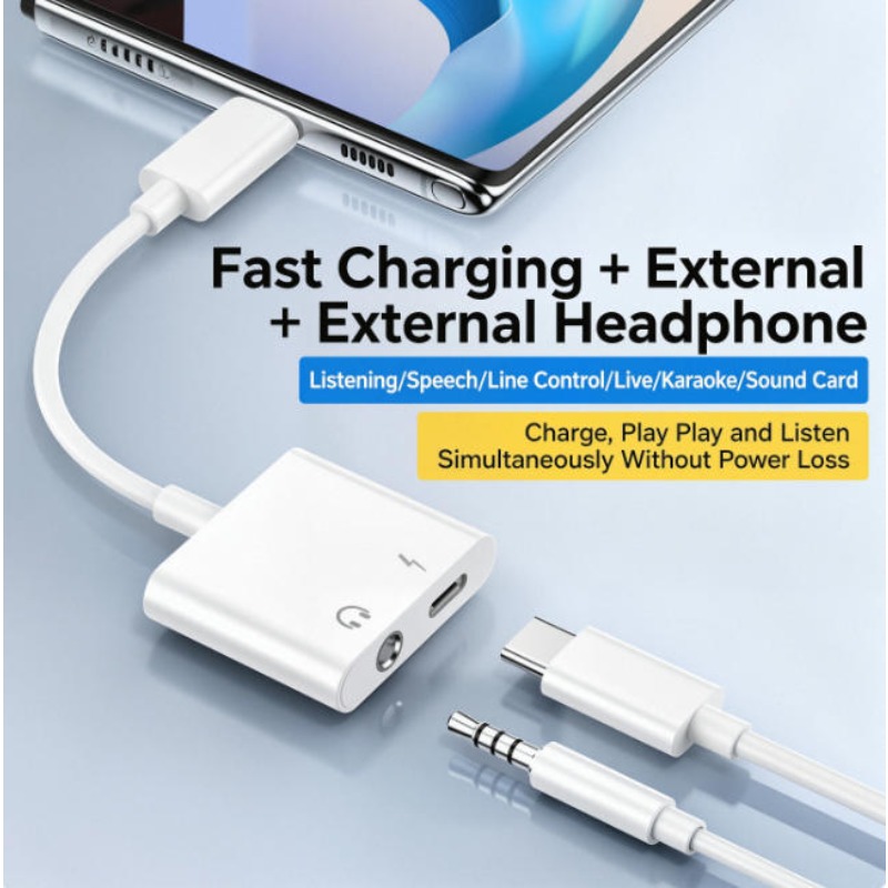 Adaptor Audio Untuk iPhone 14  - Earphone Splitter Jack ulasan dan harga